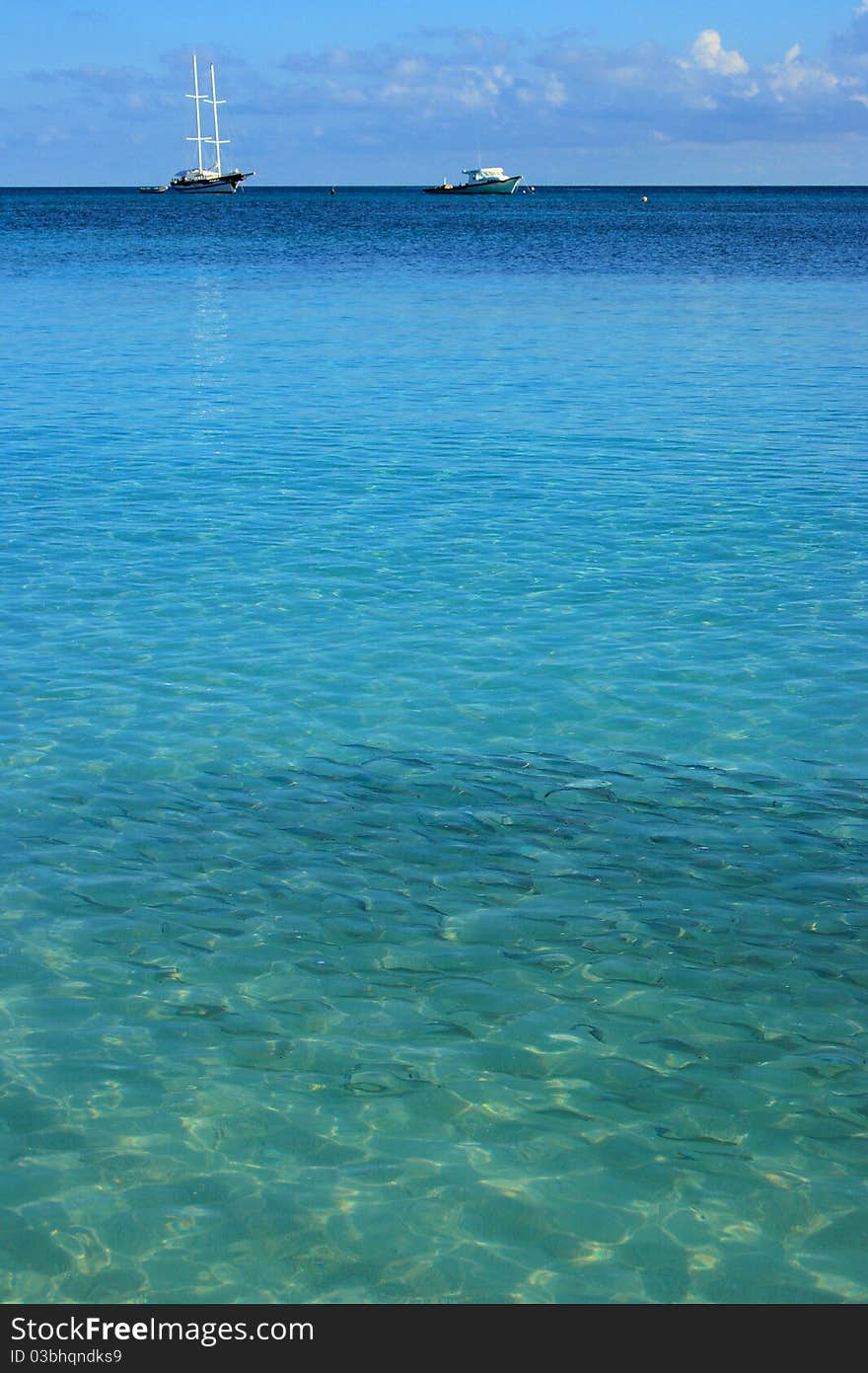 Blue waters and skies in a paradise island with lots of sunshine. Blue waters and skies in a paradise island with lots of sunshine