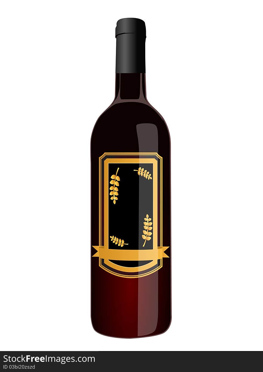 Bottle of red wine isolated on a white