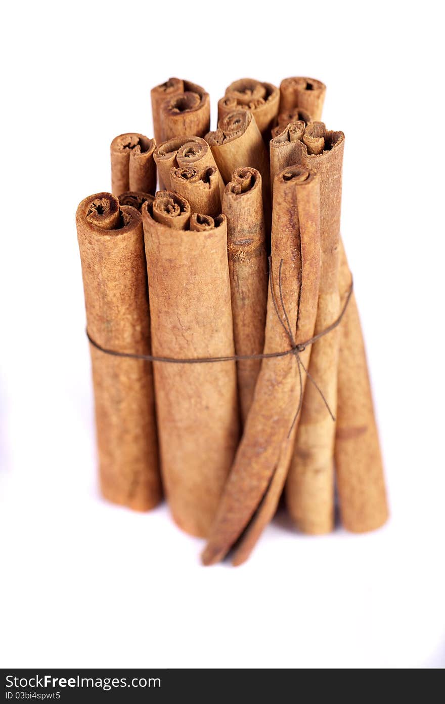 Pile of cinnamon spice quills