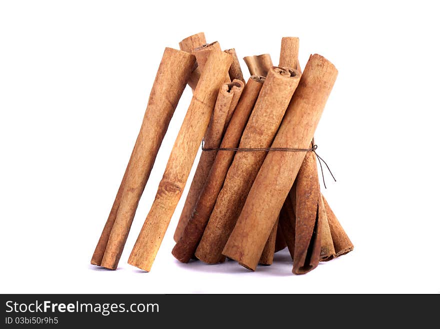 Pile of cinnamon spice quills