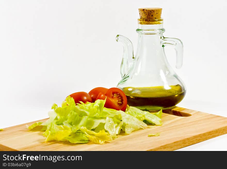 olive oil and salad