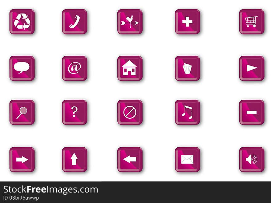 Purple Plastic Navigation Icons