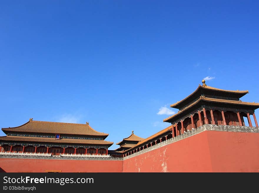 The forbidden city, also called palace museum, world historic heritage, Beijing China. Shot at the front gate in a fine day. The forbidden city, also called palace museum, world historic heritage, Beijing China. Shot at the front gate in a fine day.