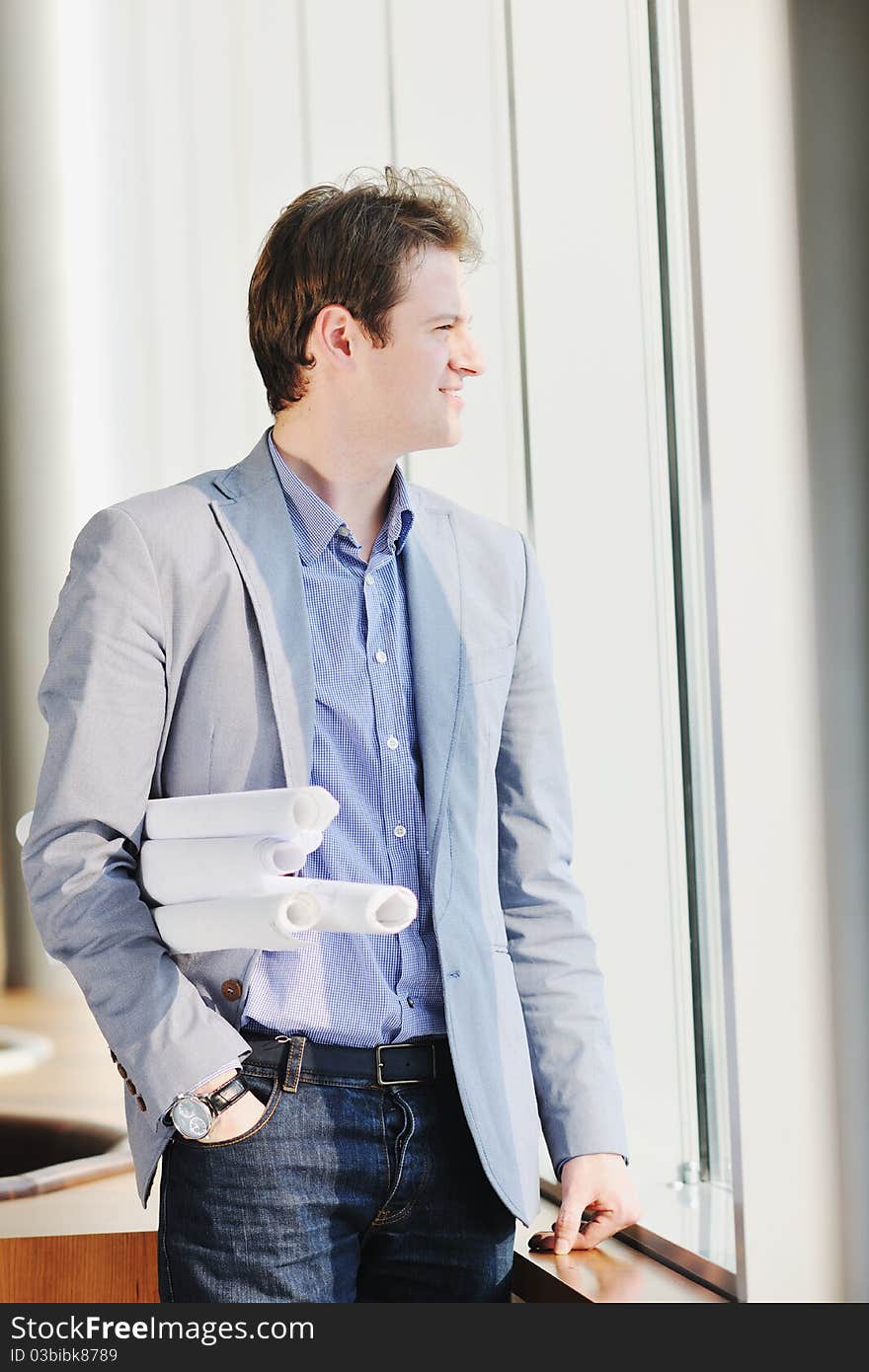 Young architect business man portrait