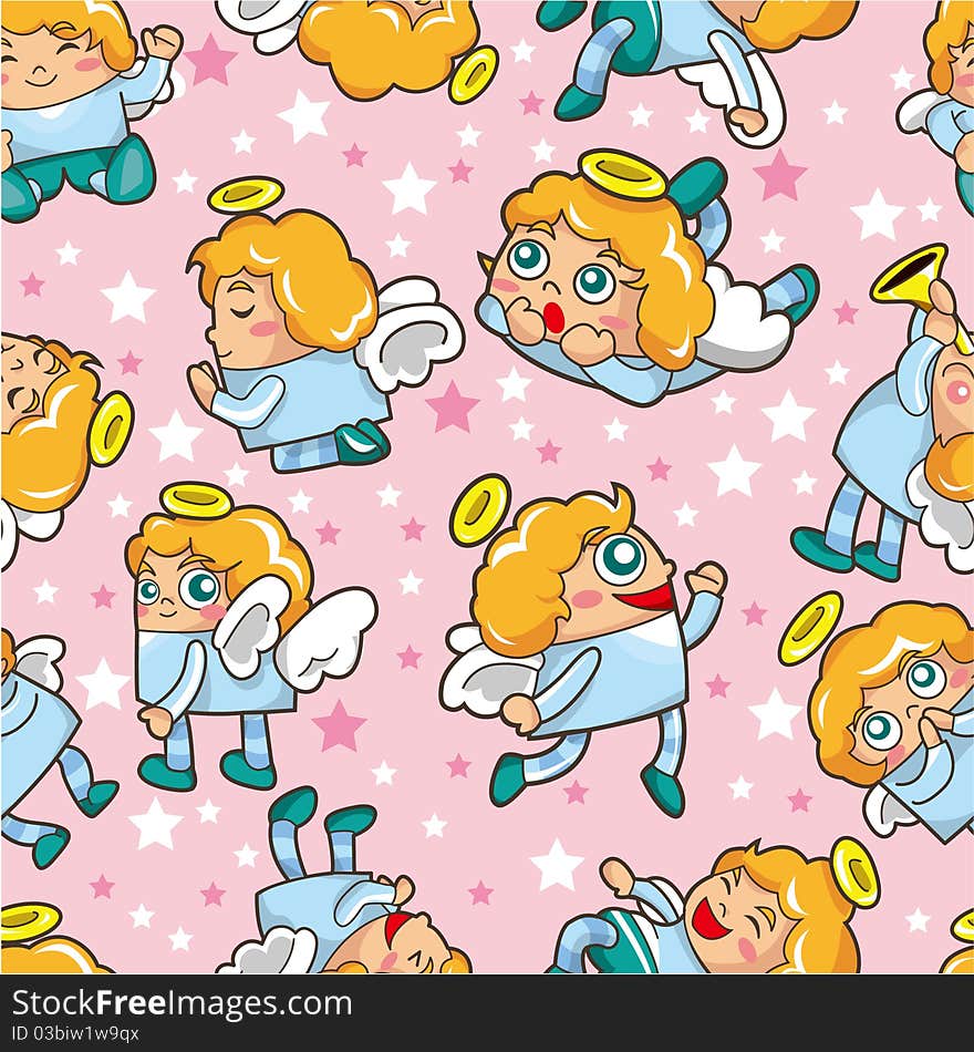 Seamless angel pattern