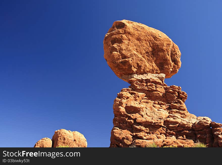 The Balanced Rock formation in Arches National Park in Utah. The Balanced Rock formation in Arches National Park in Utah.