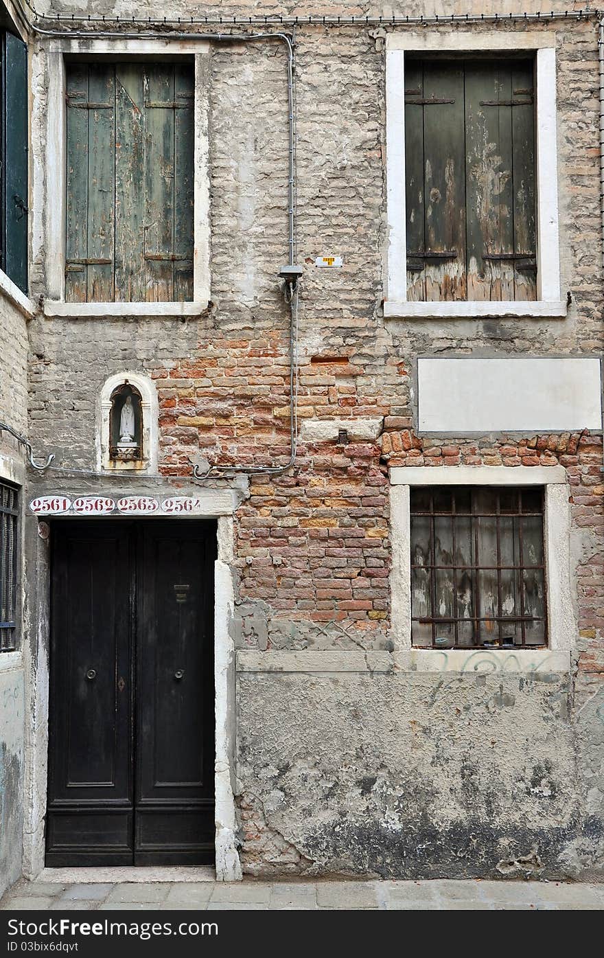 Detail of a residential house in Venice, Italy. Detail of a residential house in Venice, Italy.