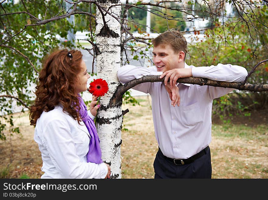 Man and woman on a romantic date