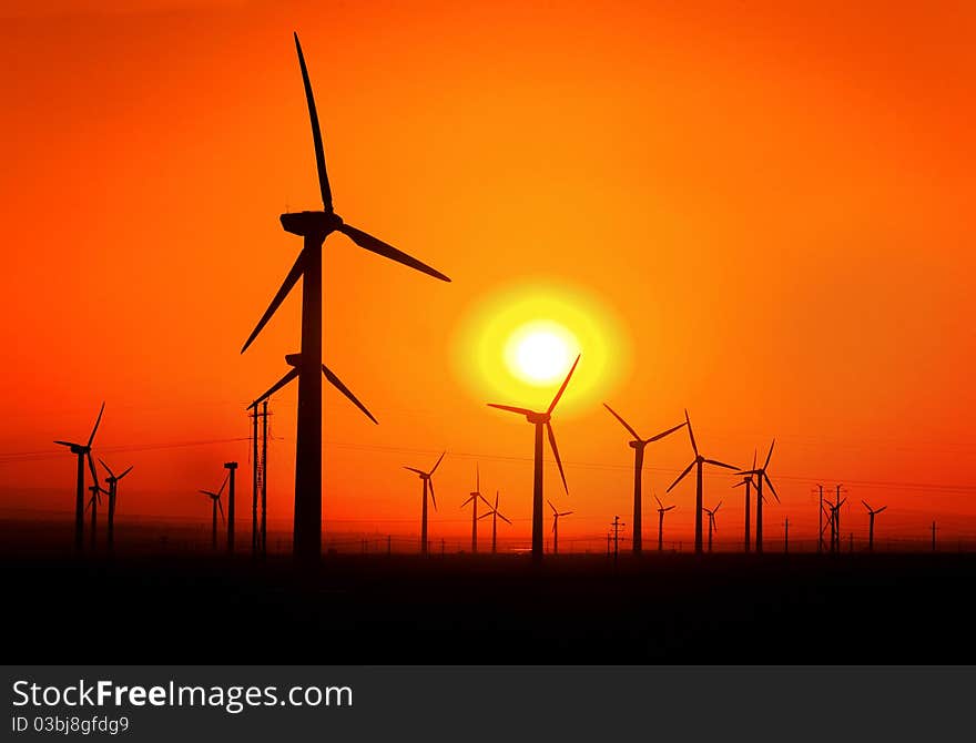 Windmill & Sunset