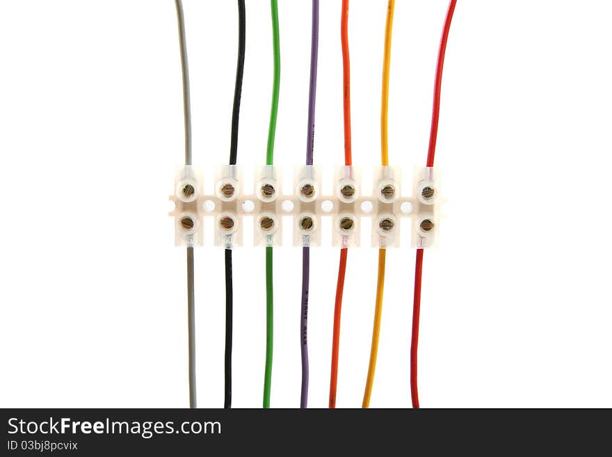 Colorful electric wires in connectors