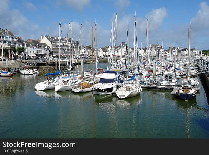 The yachts parking in La Pouliguen, Bretagne, France. The yachts parking in La Pouliguen, Bretagne, France.