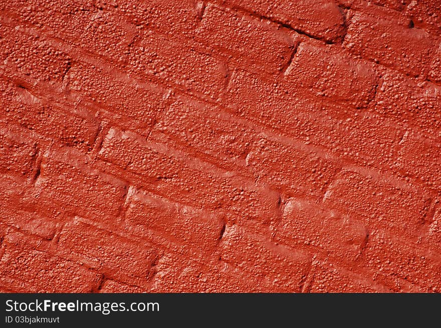 W brown wall with bricks. W brown wall with bricks