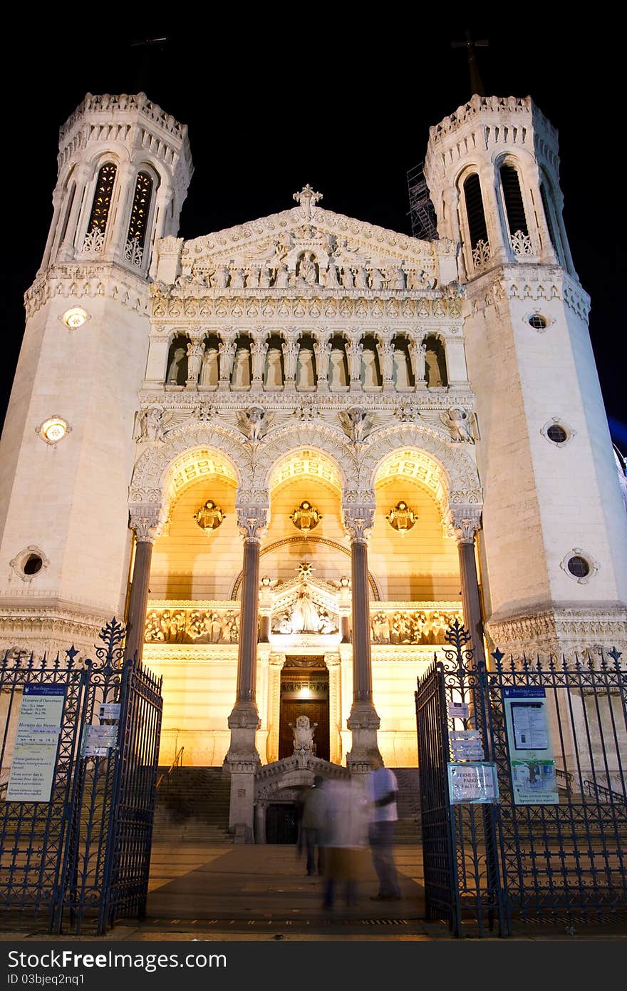 Basilica of Notre-Dame de Fourviere in Lyon, France (la Basilique Notre Dame de Fourviere)