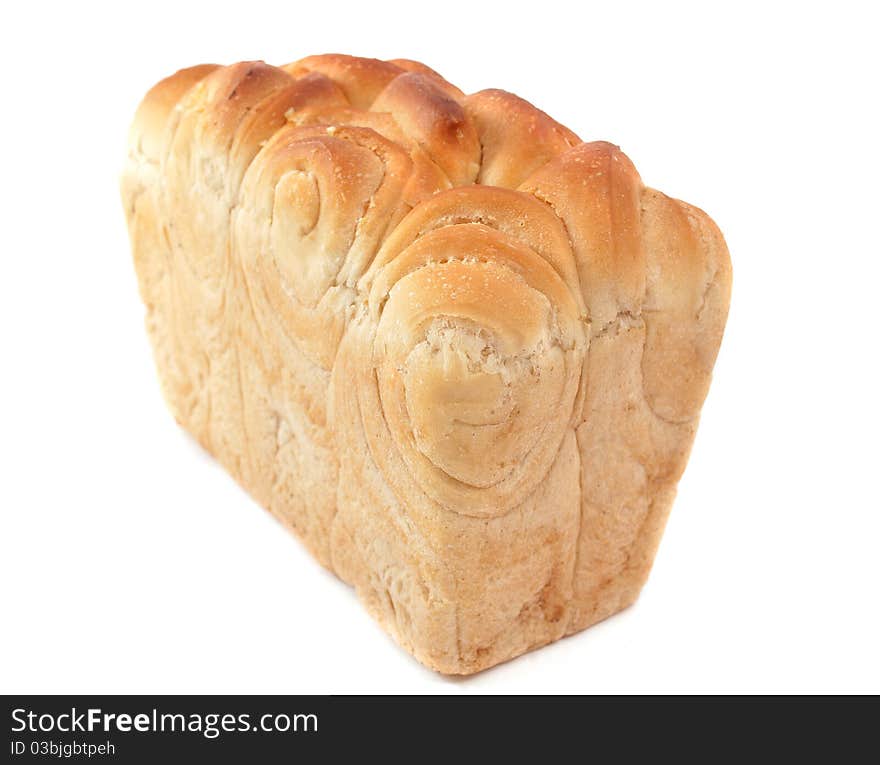 Loaf of bread on a white background