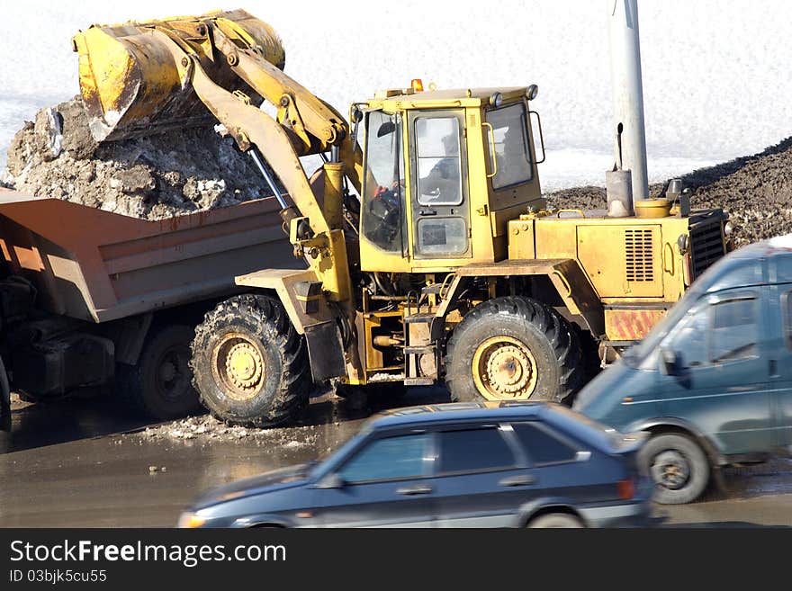 Road   car  movement  loader