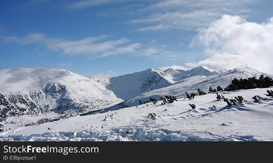 Winter mountains landscape. Bulgaria, Borovets