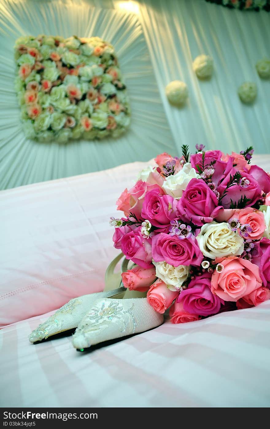 Bridal Shoes and Wedding bouquet