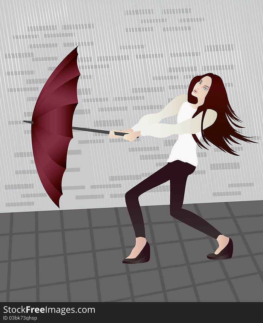 Girl with an umbrella