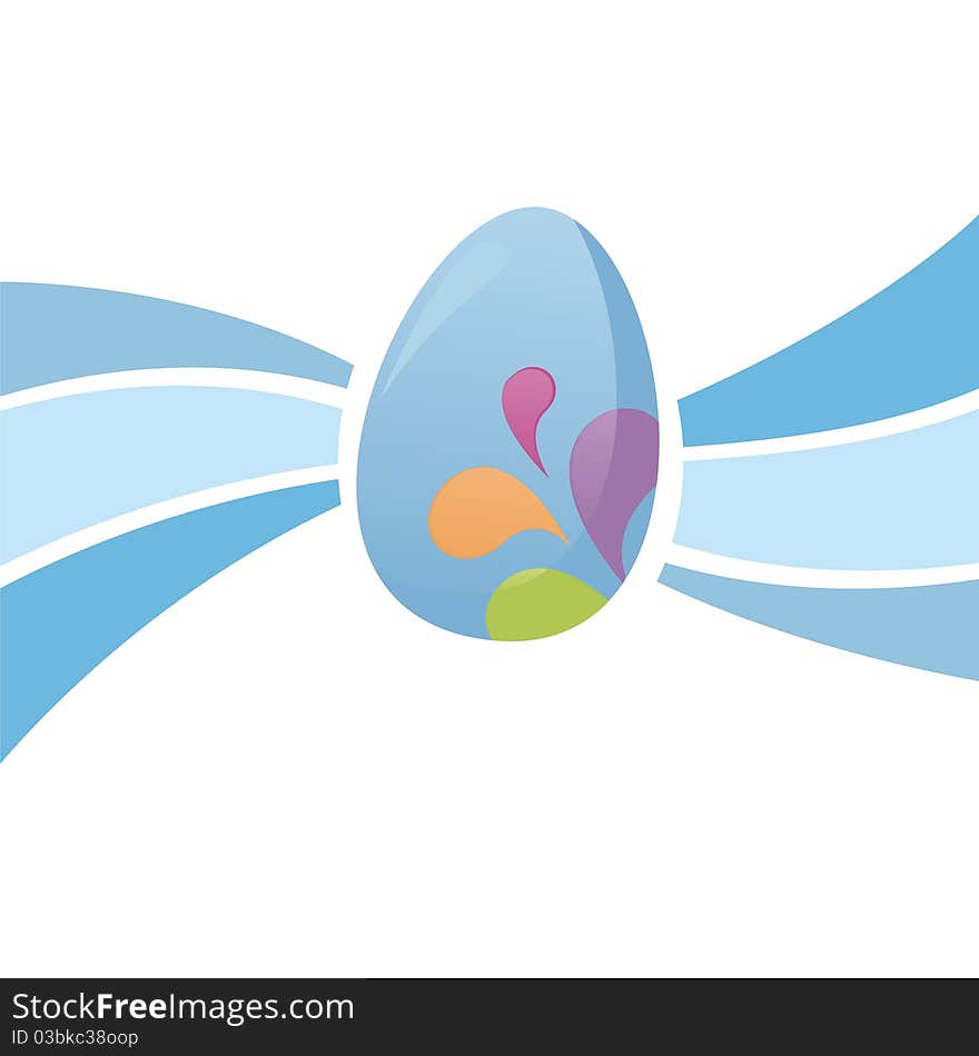 Glossy easter background with decorated colorful egg