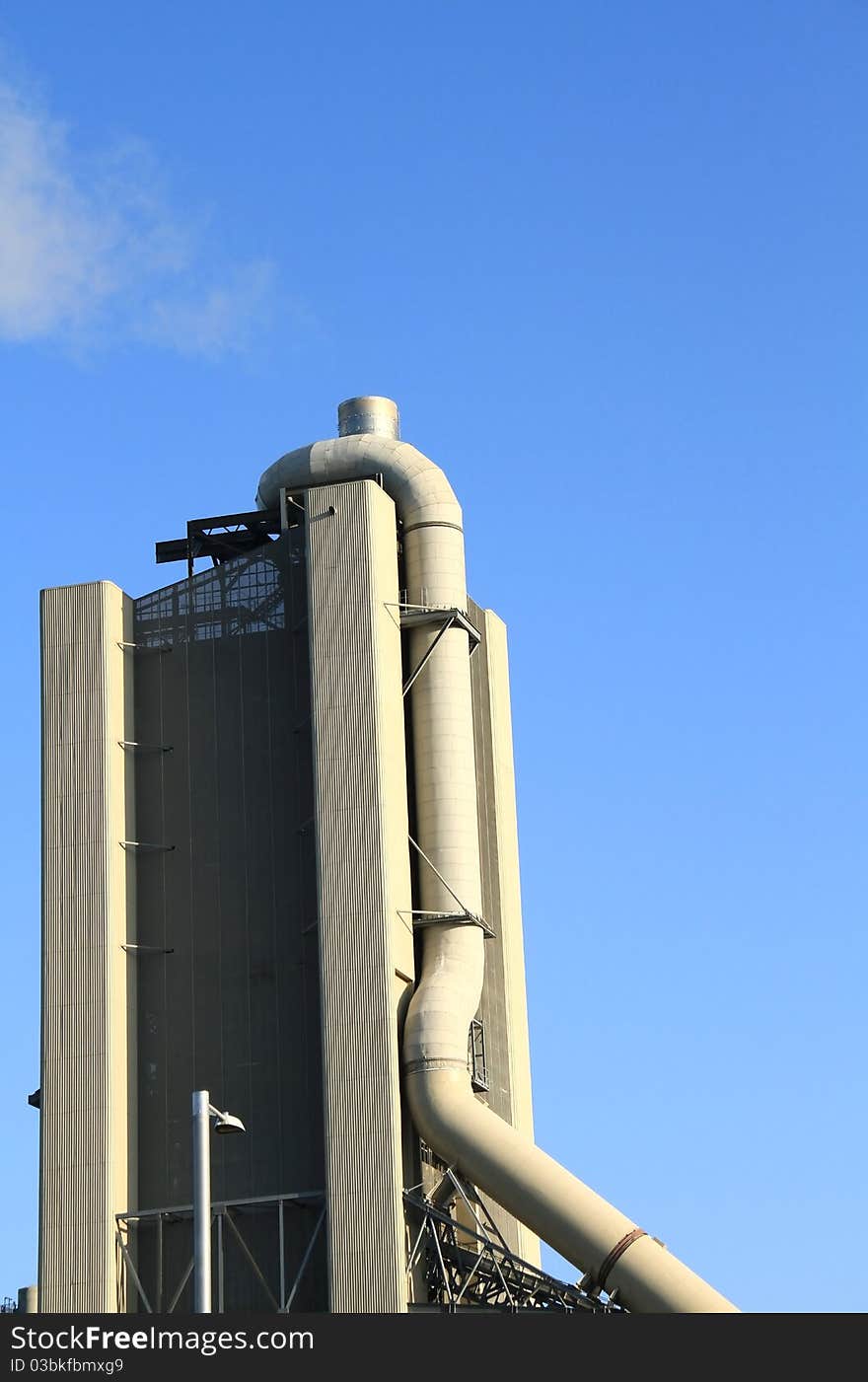 A close up shot of factory chimneys. A close up shot of factory chimneys