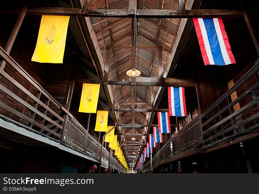 Thailand flag and symbol of king Rama IV