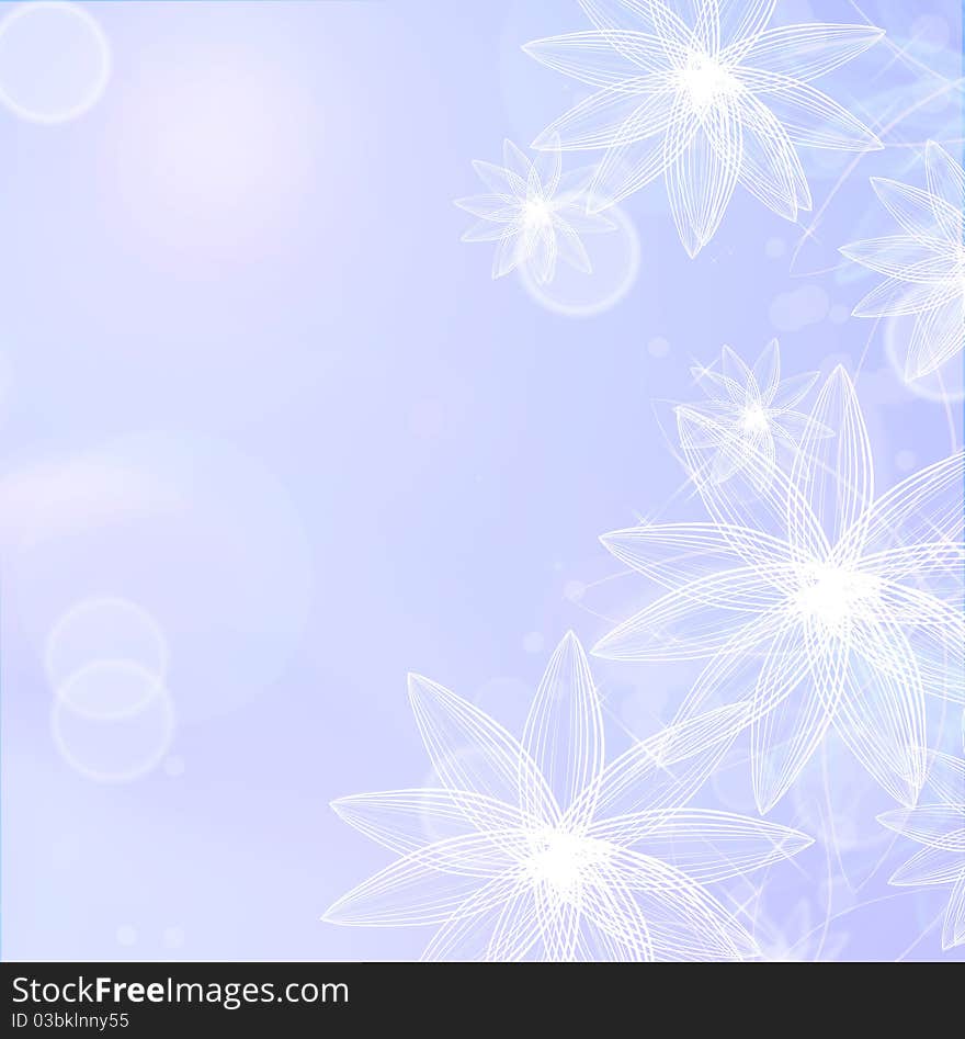 Flower on blue background. Illustration. Flower on blue background. Illustration