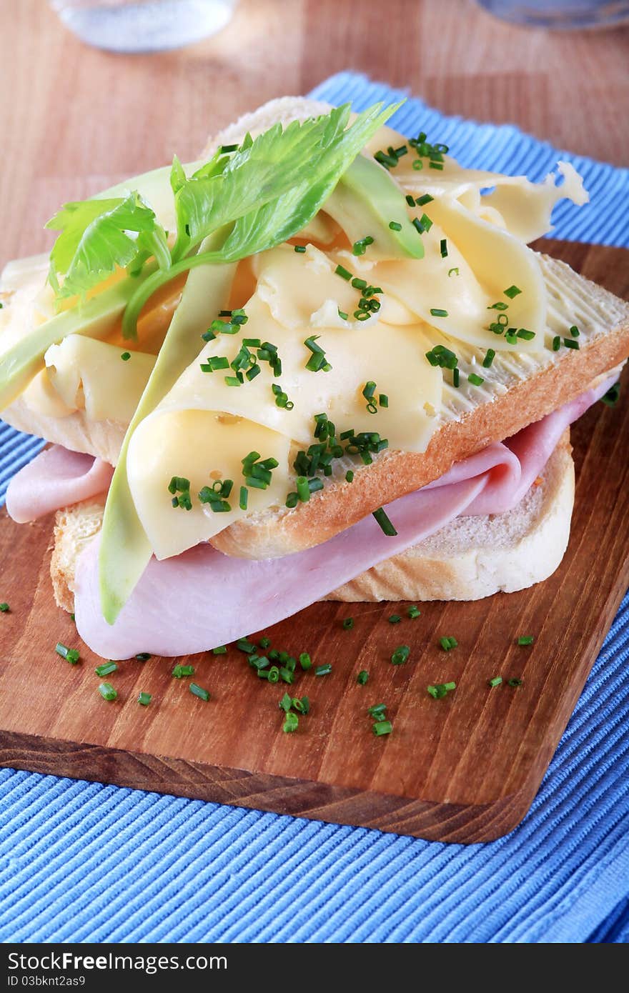 Ham and cheese sandwich