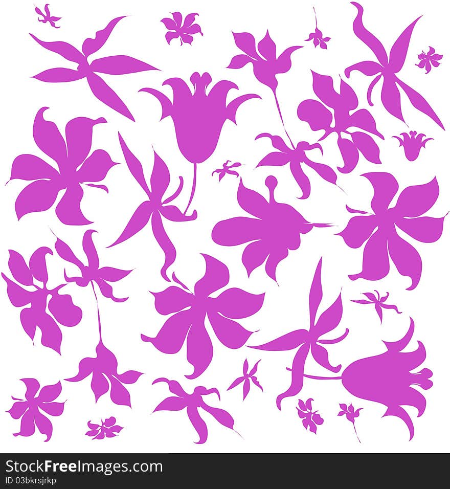 Violet flower ornament beautiful  floral background. Violet flower ornament beautiful  floral background