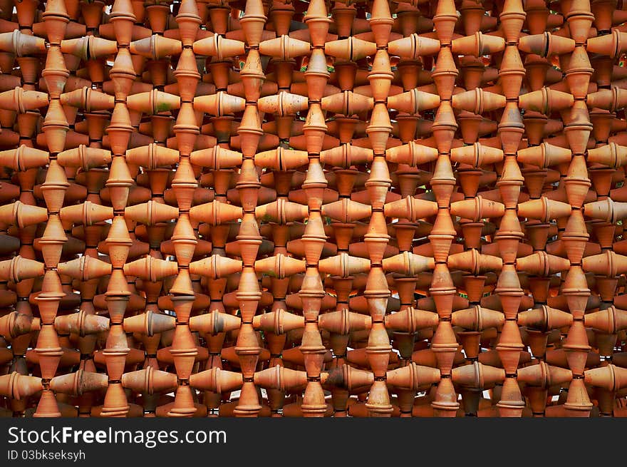 Flowerpot pattern wall