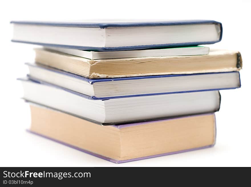 Pile of books isolated on the white background