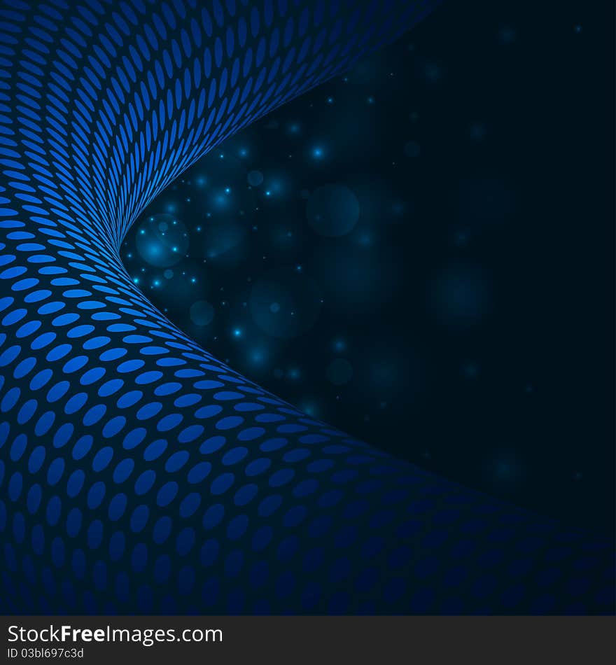 Abstract blue background with dots. Vector illustration