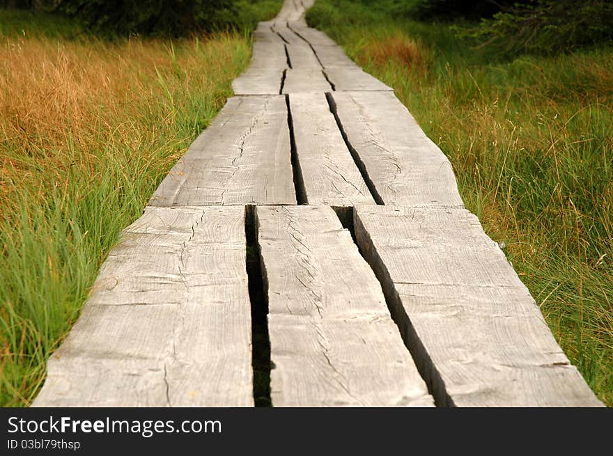 Plank sidewalk