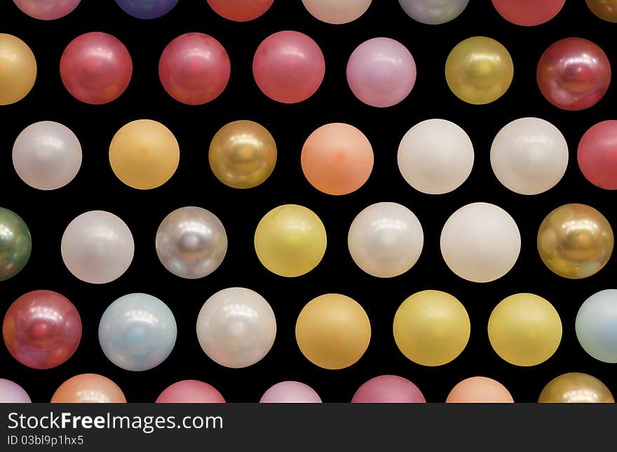 Colorful balloons on a black background