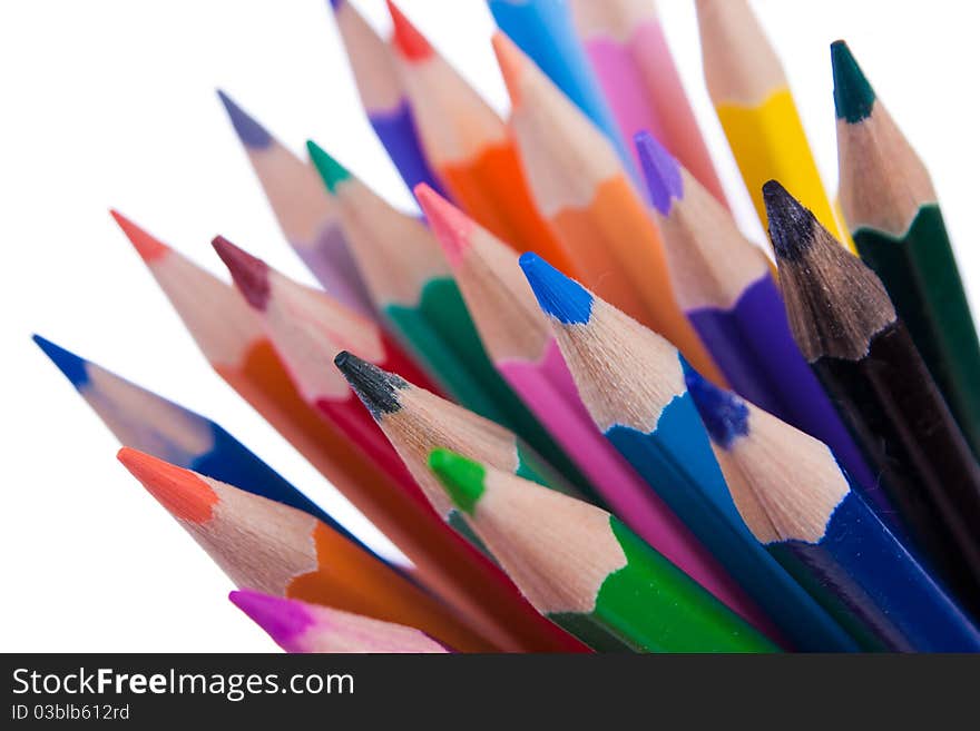 Pencils with rainbow colours. Artistic selective focus. Pencils with rainbow colours. Artistic selective focus.