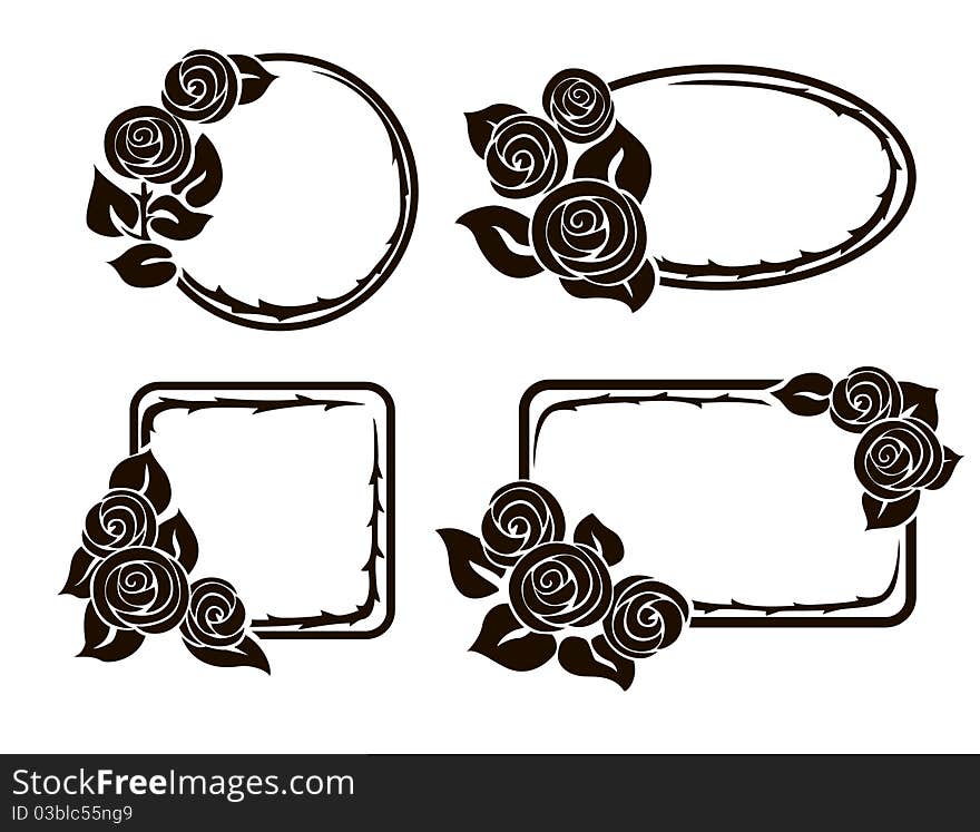 Frames with roses, black insulated