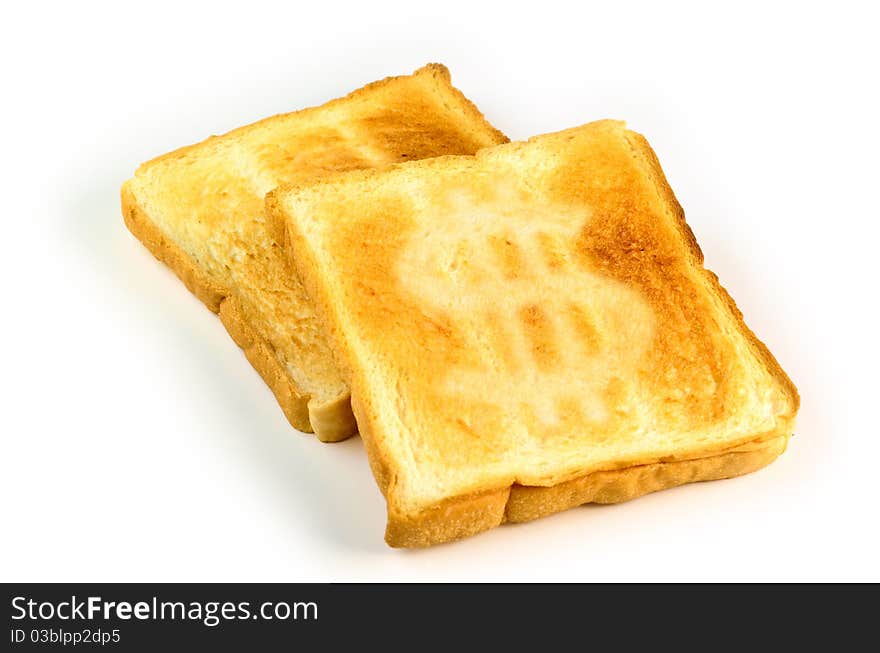 Toast with Dollar sign on Brown Burn Bread. Toast with Dollar sign on Brown Burn Bread