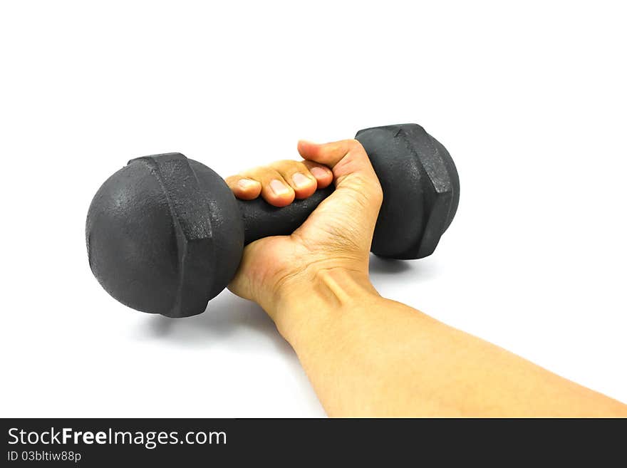 Close up of a hand with weight. Close up of a hand with weight