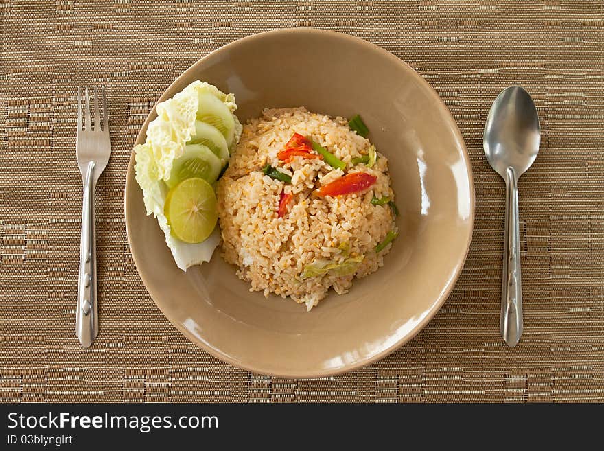 Fried rice with mixed vegetable, thai food