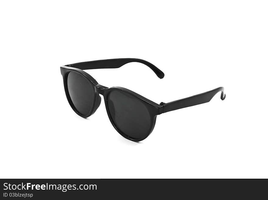 Vintage retro black sunglasses isolated on white