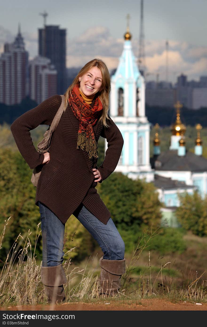 People: Russian woman in Moscow