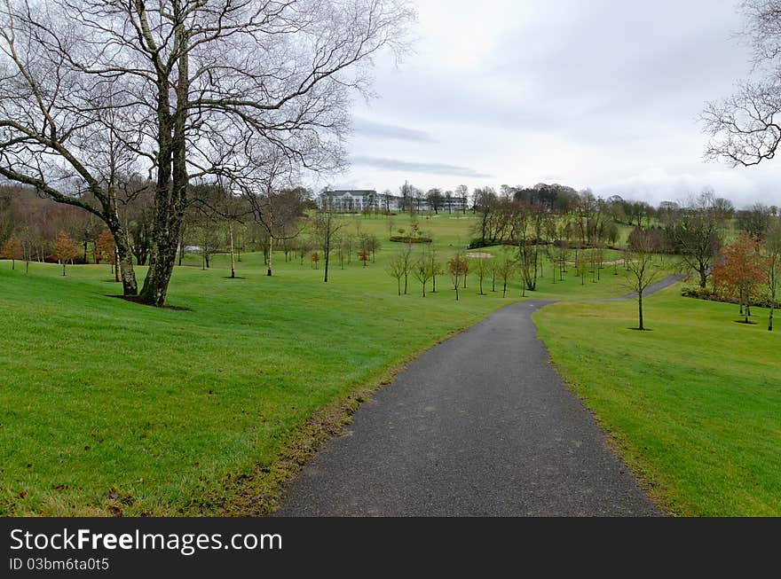 Parkland walk, photographed in the grounds of the Slieve Russell Hotel, County Cavan, Ireland, February 2011