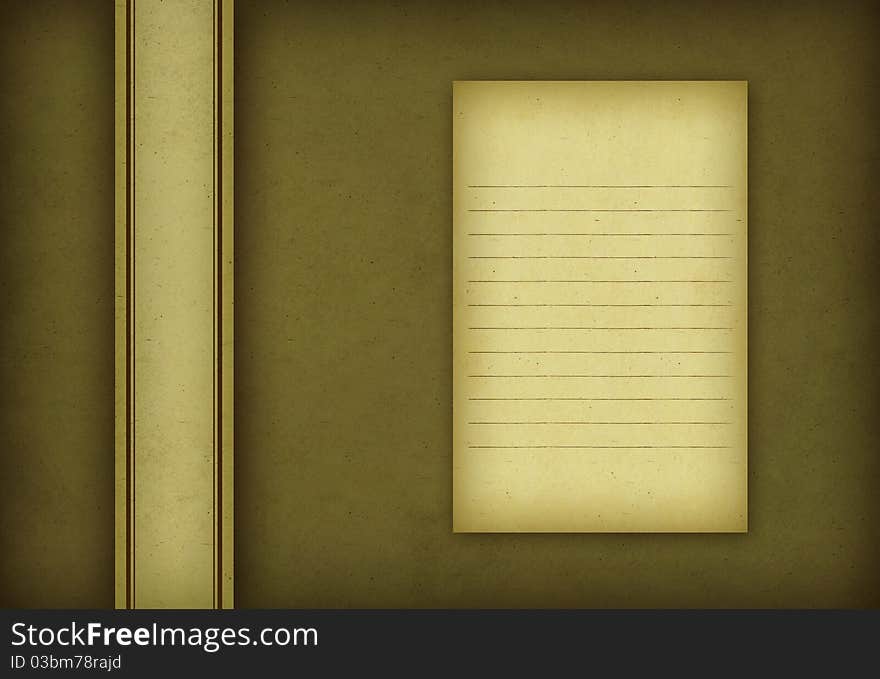 Green background with old paper