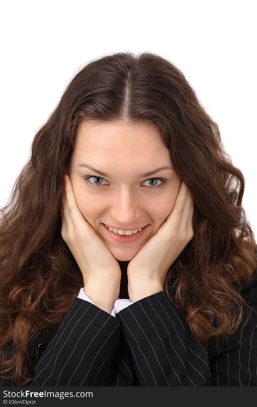 Business woman portrait smiling in an office