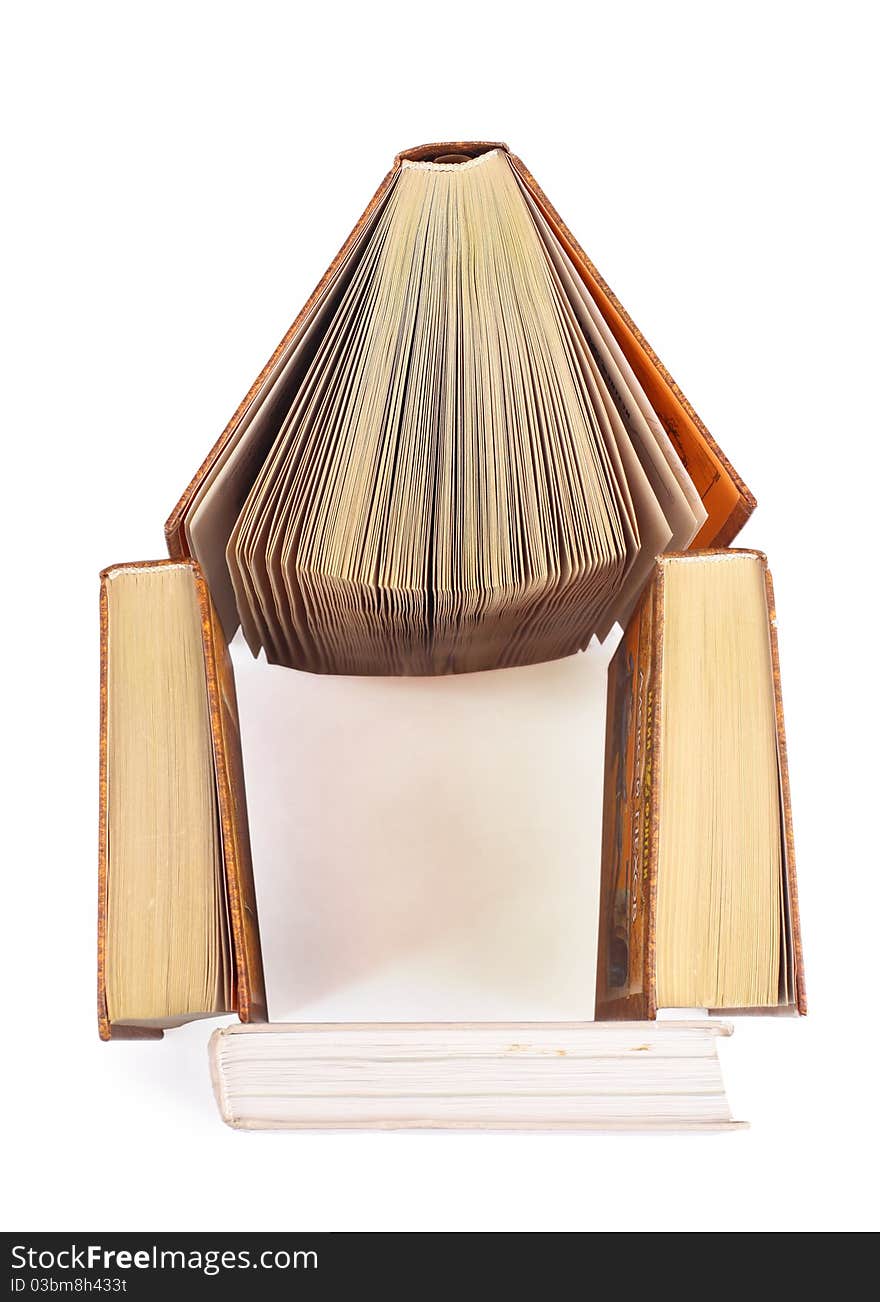 Book heap isolated on white