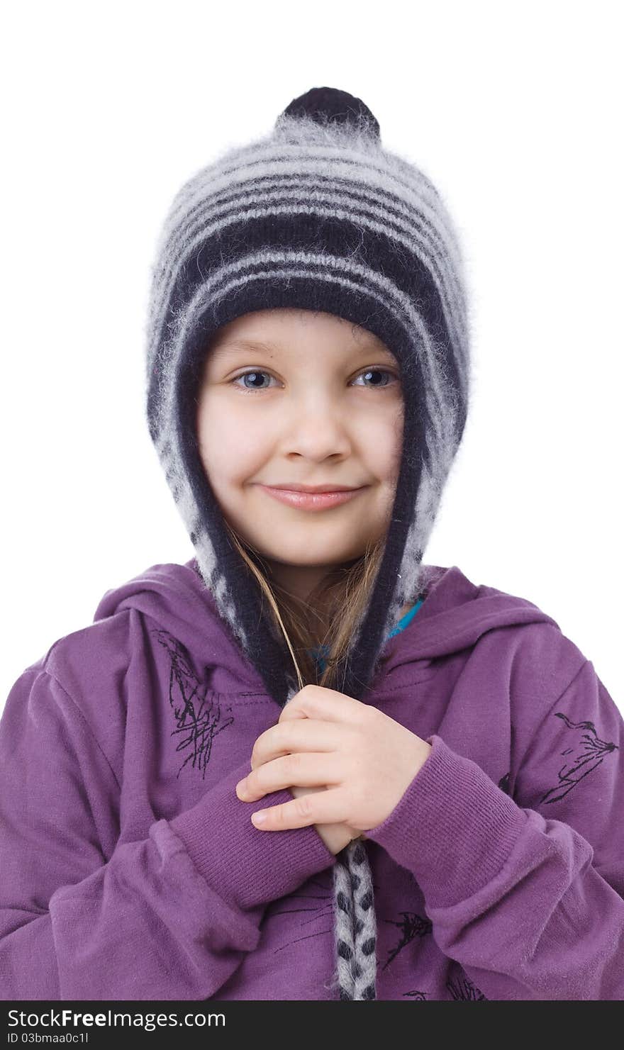 Happy girl wearing winter hat. Happy girl wearing winter hat.