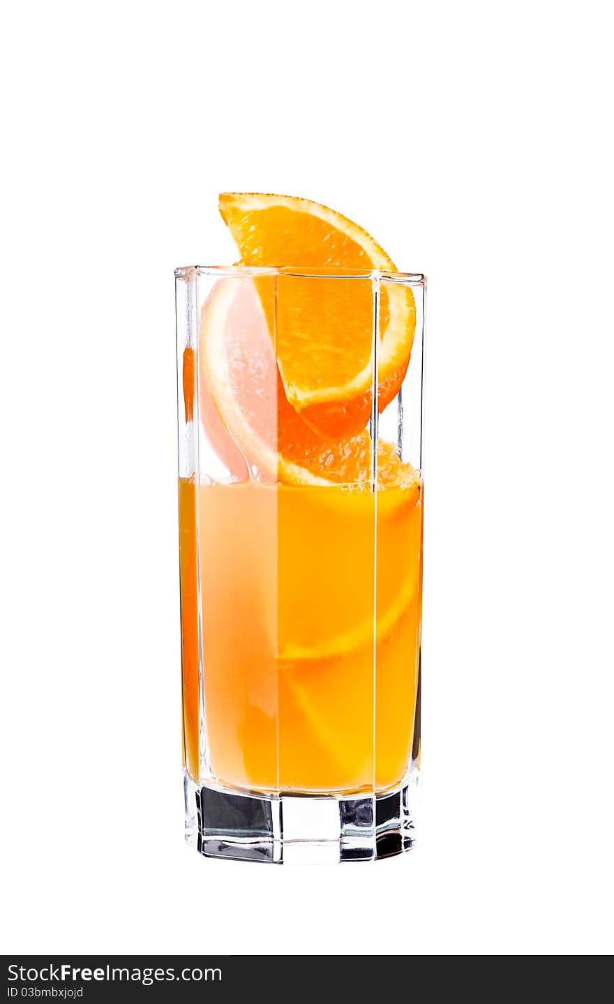 Orange juice isolated on white