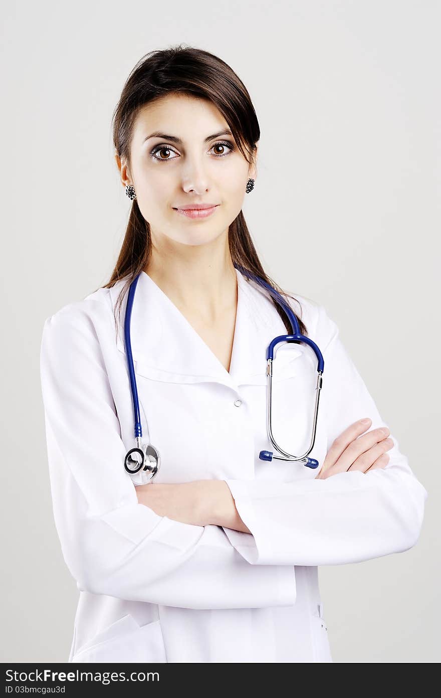 An image of young doctor with stethoscope. An image of young doctor with stethoscope