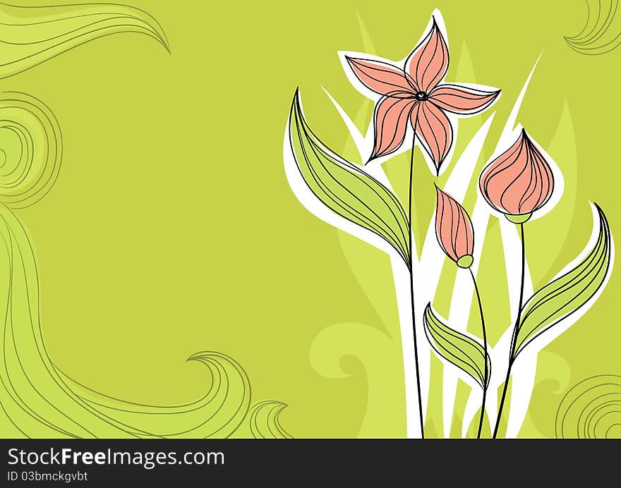 Beautiful Vector Flower Background For Spring Designs.