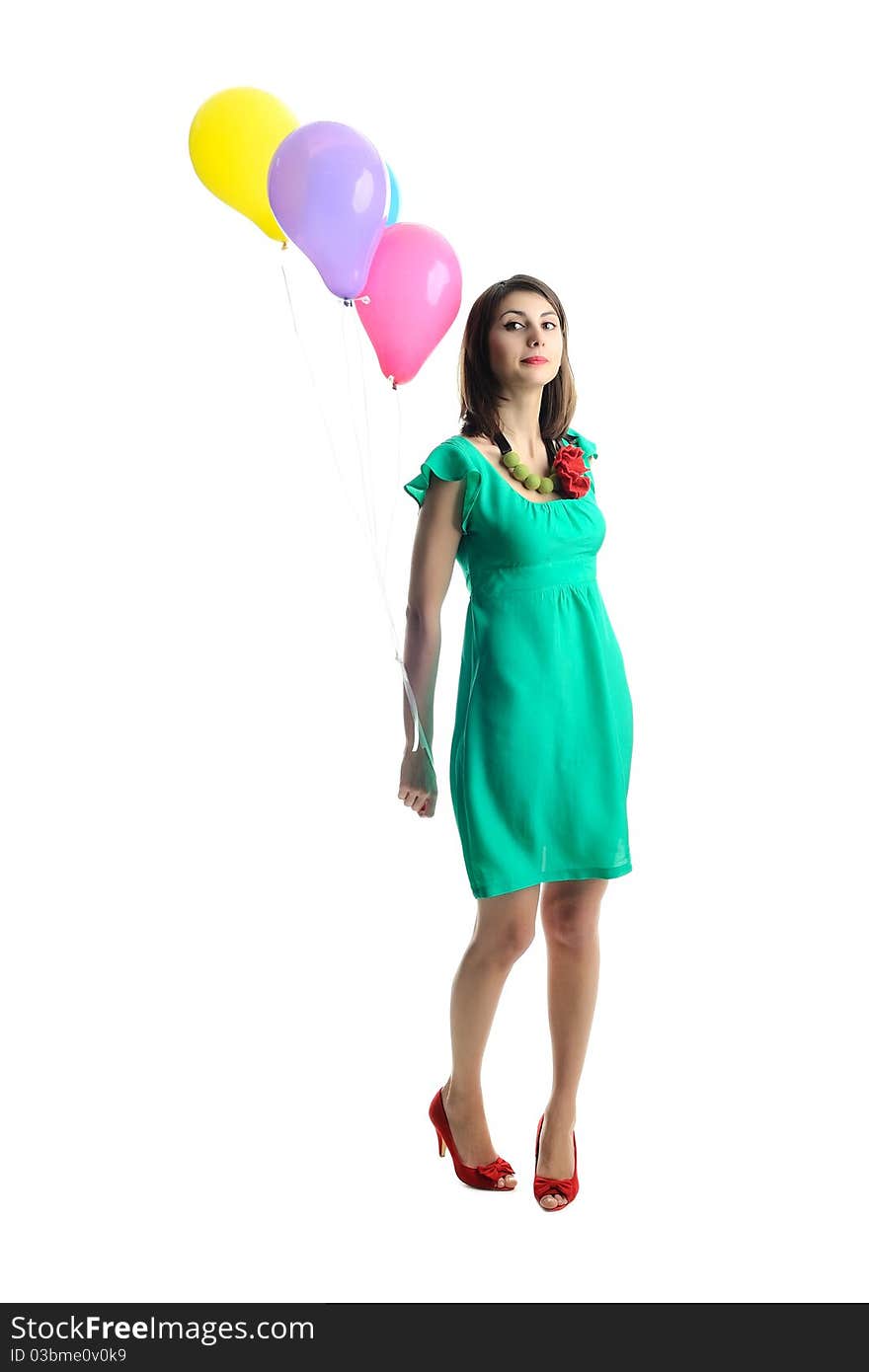 Young Woman With Balloons