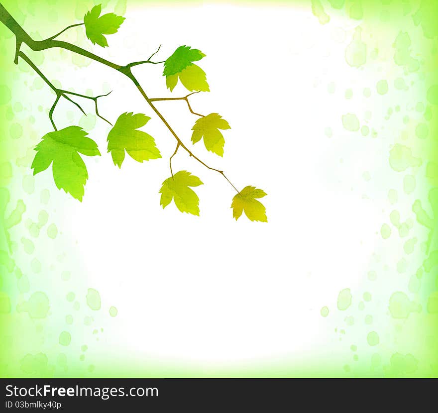 Green background with leaves